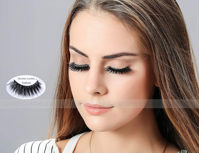 Natural Eyelashes 3D Faux-Mink Lashes Multipack 5Pairs, Texture