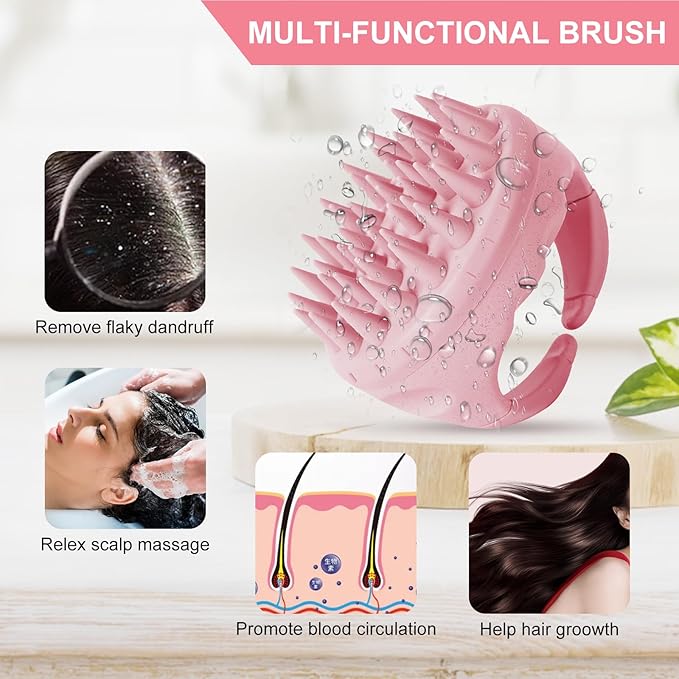 SetSail Hair Scalp Massager Shampoo Brush, Soft Silicone Hair Scalp Scrubber with Ergonomic Handle Dry and Wet Use Hair Scalp Brush for Hair Growth, Dandruff Removal, Blood Circulation for Women Men