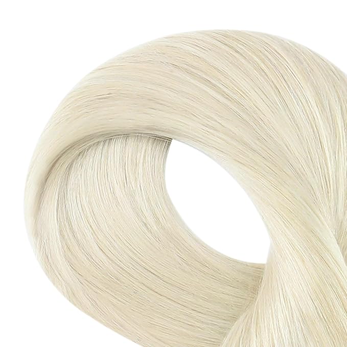 Full Shine U Tip Hair Extensions Human Hair Color 60 Platinum Blonde Ktip Human Hair Extensions 16 Inch 50 Grams Natural Straight Remy Hair Nail Tip Extensions for Women