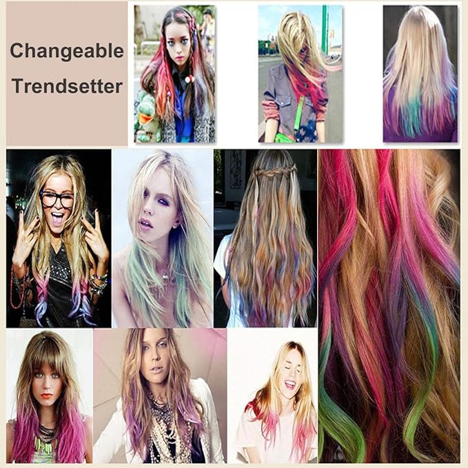Temporary Hair Chalk Washable Hair Color for Kids, Teens, Halloween Cosplay Parties 12 Bright Colors Hair Dye Comb,Birthday Gift Christmas Gift for girls boys