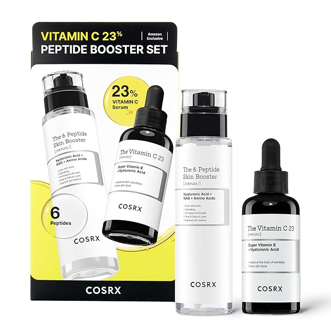 COSRX Vitamin C 23% Peptide Booster Set - Amazon Exclusive - Korean Skin Care Set, Stocking stuffers for women, Vitamin C Serum, Face Serum