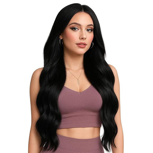 Full Shine Long Itip Human Hair Extensions 28 Inch 100 Grams Natural Straight Remy Hair Color 1 Jet Black I Tip Hair Extensions Real Human Hair for Women add Length