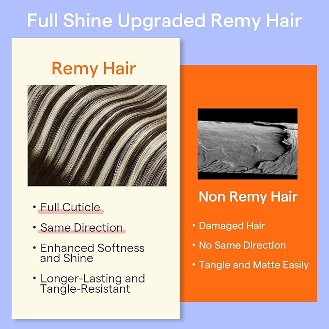 Full Shine Clip in Hair Extensions Real Human Hair Ombre Brown Remy Human Hair Clip in Extensions Balayage Dark Brown to Light Blonde Brazilian Hair Extensions 18 Inch 7 Pcs 120 G