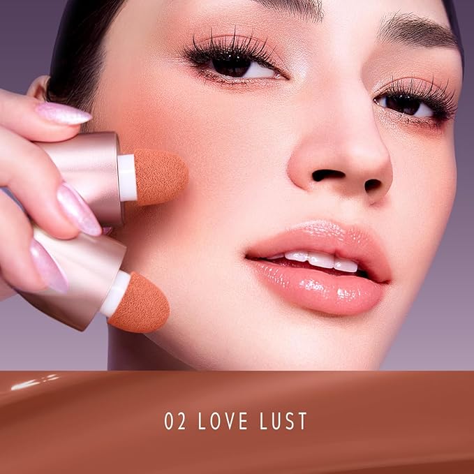 Liquid Blush Makeup for Cheeks, Natural Matte Finish, Blush Tint Stick, Multi-Use, Long-Lasting Lip & Cheek Makeup, Lightweight (02)