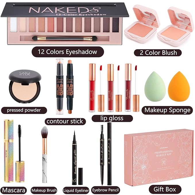 Makeup Kit for Women Full Kit,Professional Makeup Set,Includes 12 Colors Eyeshadow Palette And multiple cosmetics,Makeup Gift Set for Women