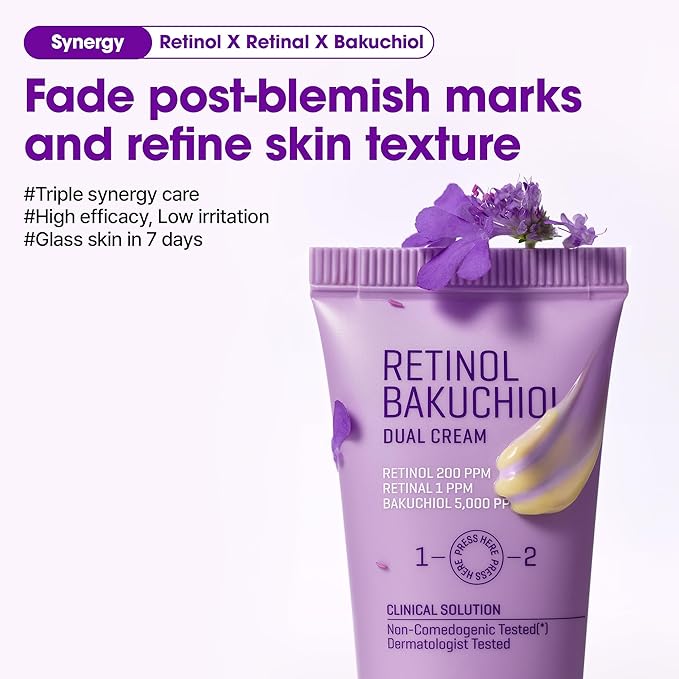 SOME BY MI Retinol Bakuchiol Dual Cream – 1.69oz, 50ml – Korean Collagen & Retinol Face Moisturizer for Glass Skin – Barrier & Soothing Care with Niacinamide, Panthenol & Vitamin E – Korean Skin Care