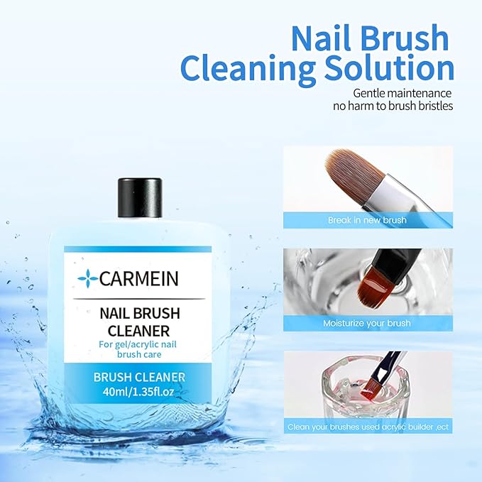 Nail Brush Cleaner - Special for Gel/Nail Art Brushes & Makeup Brush Care, Must-Have for Renewal, 40ml/1.35fl.oz
