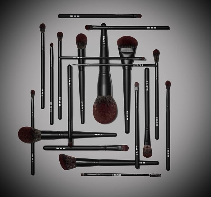 Morphe MUA Life 20 Piece Makeup Brush Set with Carrying Case (20 count) & Jumbo Continuous Micro-Fine Setting Spray (6.5oz)