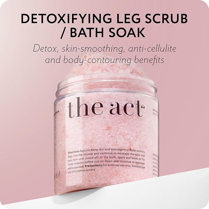 Detox Organic Body Scrub with Himalayan & Sea Salt - Anti Cellulite Nourishing Restores Cleanser Scrubs for Legs, Feet, Hands - Gifts for Women Men, Home Spa Care, Vegan (10.58 Oz, Grapefruit)