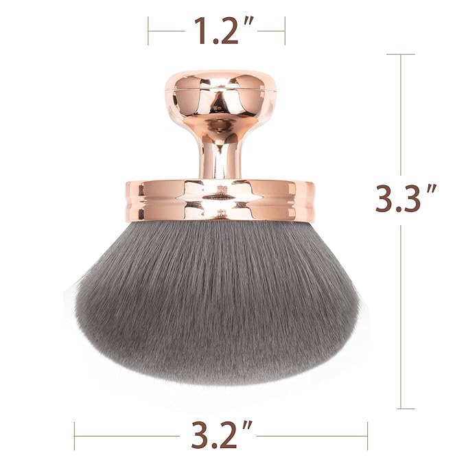 Blend & Blur Extra Large Body Makeup Brush for Self Tanner,Leg Makeup & Bronzer Self Tan Back Applicator, 3.2inch Wide Round Head Kabuki Brush For Application with Drawstring Bag (Rose Gold)