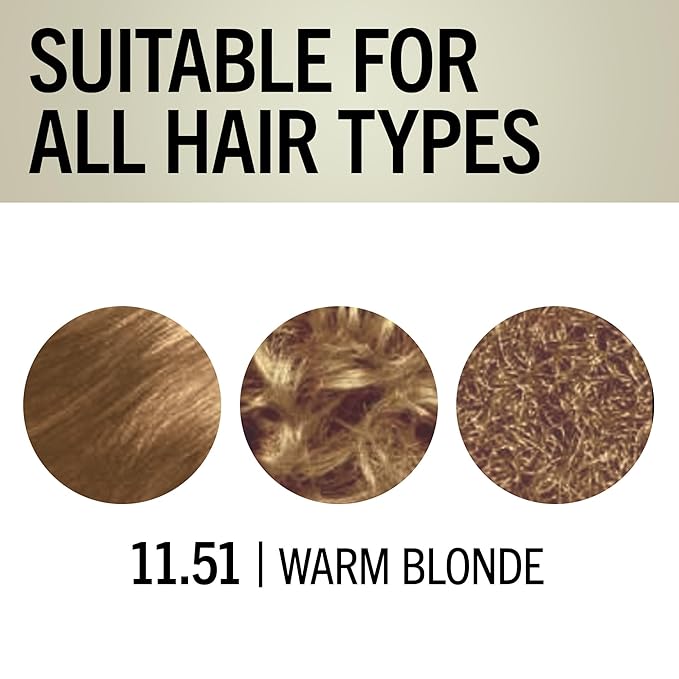 Schwarzkopf Keratin Blonde Hair Dye, 11.51 Warm Blonde, Professional Quality Hi-Lift Permanent Hair Color, Bond Enforcing System Helps Prevent Breakage* Pre-Color Serum & Conditioner Included