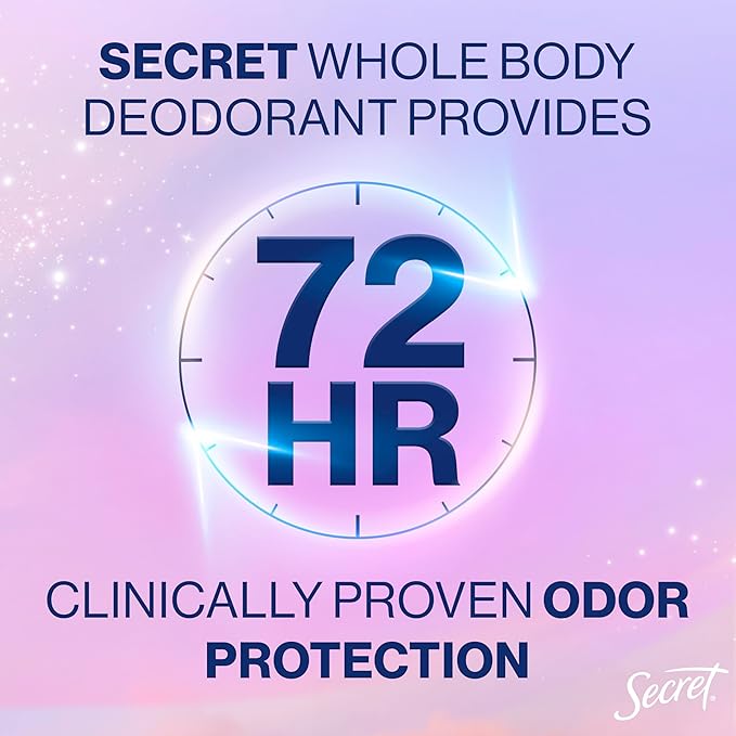Secret Whole Body Deodorant for Women, Rosewater Scent, Aluminum Free Deodorant Spray, 72 HR Odor Protection, 3.5 oz