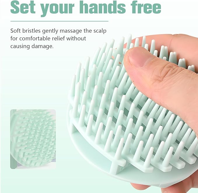 Scalp Massager Shampoo Brush,Scalp Dandruff Removal with Soft Silicone Bristles,Wet & Dry Scalp Care Head Scrubber Hair Washing,Hair Brush for Scalp Exfoliator,Comfortable for All Hair Types,Purple