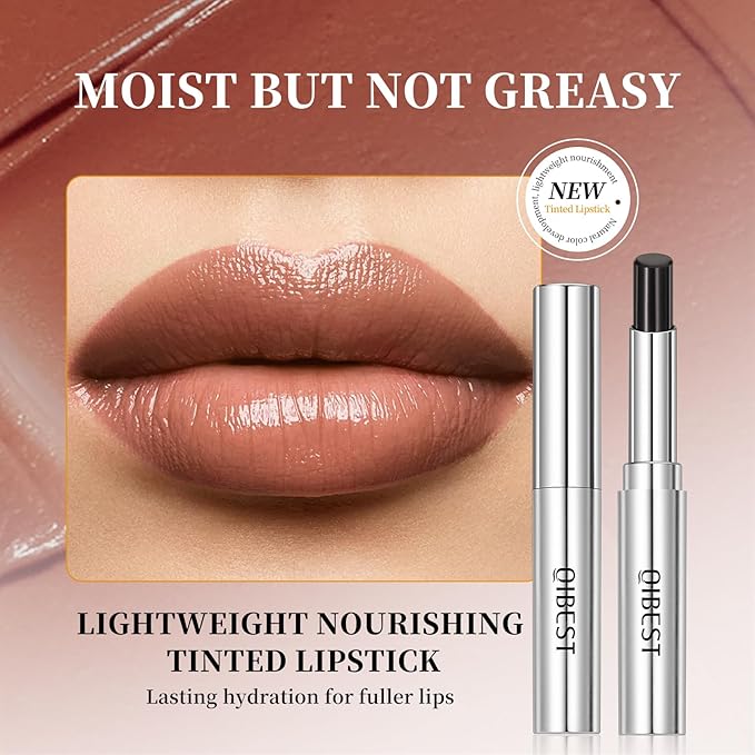2PCS Honeynoir Honey Lipstick Lip Balm Set | Sheer Hydrating Lipstick for All Skin Tones Nourishing Lip Balm | Natural Lip Care for Dry Lips | Long-Lasting Moisturization Non-Sticky(Black & Pink)