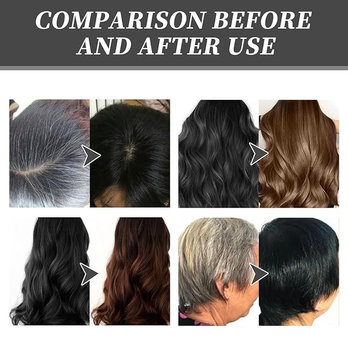 Nourishing Plant-Based Hair Color,Single Agent Floral Dye,Long Lasting Natural HairDye Shampoo,Plant Single Dose Floral Fragrance Dye,Plant Based HairDye for Gray Hair Coverage Women (Dark Brown)