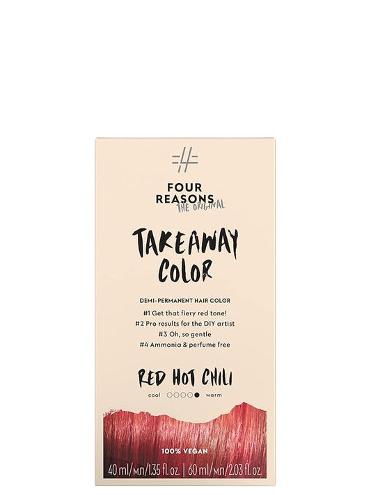 Four Reasons Original Takeaway Color - Red Hot Chili – 7.66 Red - Demi-Permanent Hair Color - Ammonia-Free and Fragrance-Free Hair Dye - 100% Vegan & Cruelty Free