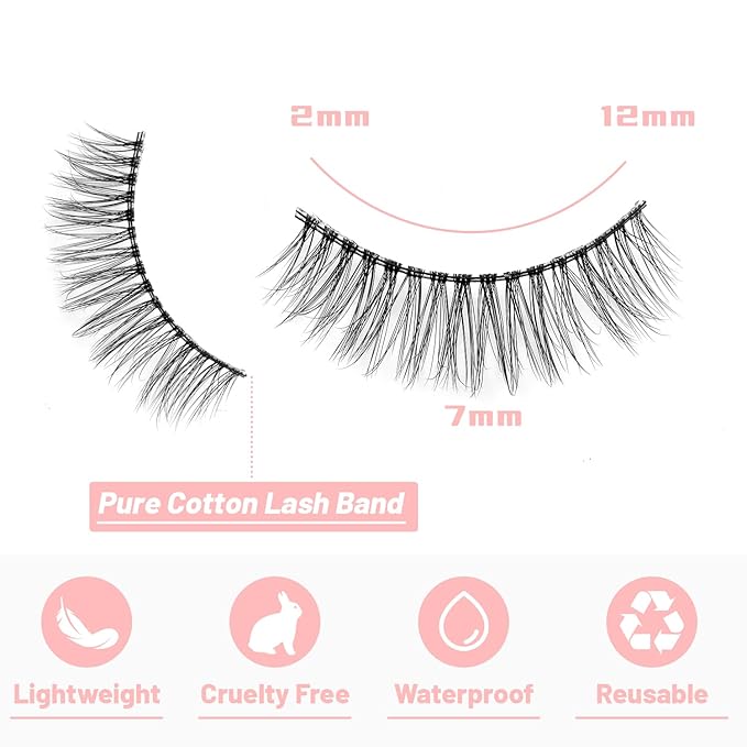 False Eyelashes 20 Pairs Wispy Lashes Faux Mink Lashes 14mm 3D Fluffy Cat Eye Lashes （style 20-063)