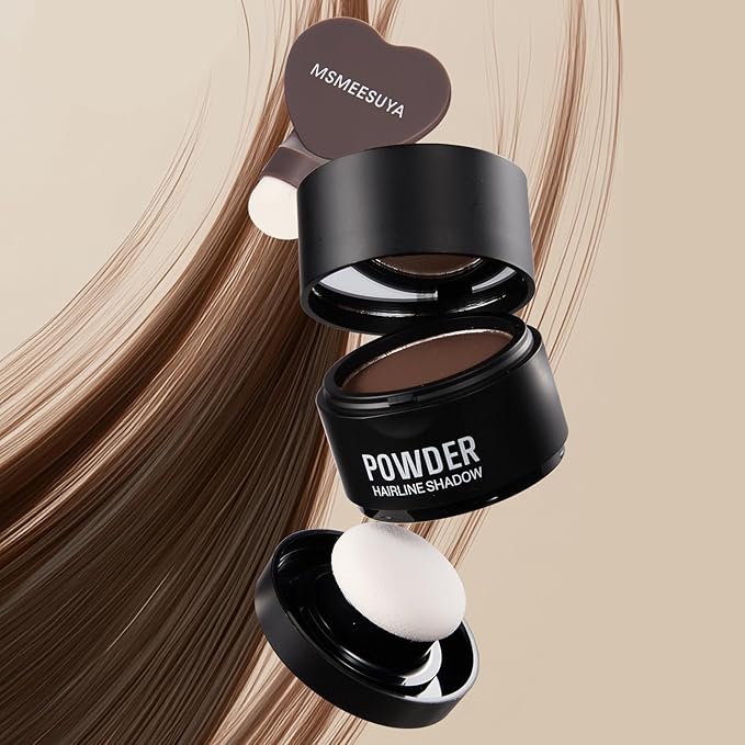 Hairline Powder Instantly, Fill In Fine or Root Touch up powder,Thinning Hair Instantly Thicker Touch Up for Windproof&Sweatproof, Darkroot touch up for Men & Women (LIGHT BROWN丨0.14Ounce)