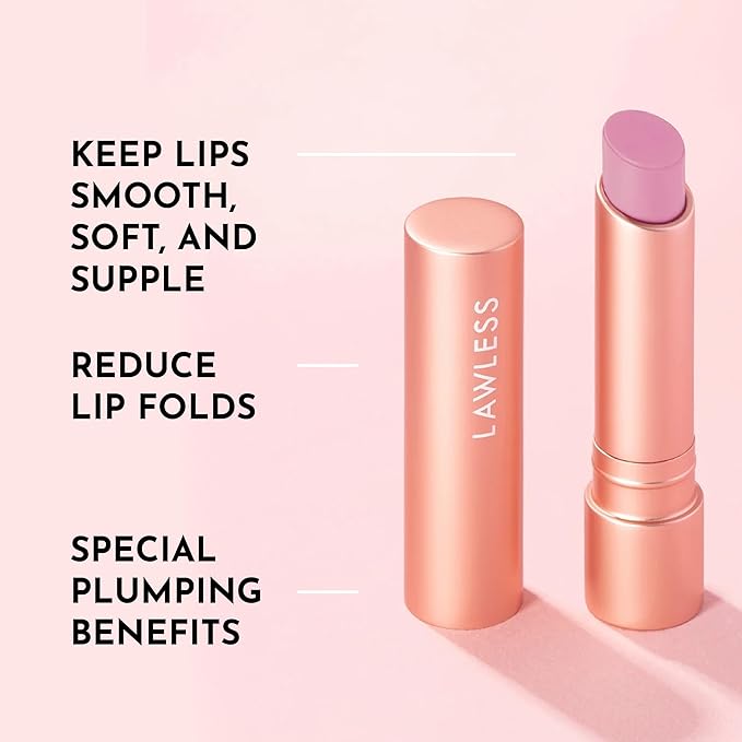 LAWLESS Women's Forget the Filler Lip Plumping Line Smoothing Tinted Balm, Cupid, Pink, 0.09 Ounce