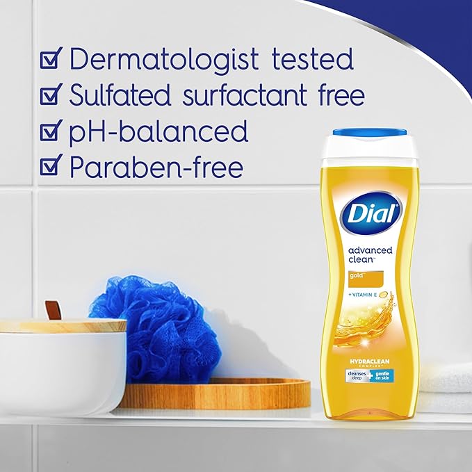 Dial Body Wash, Advanced Clean Gold, 16 fl oz, Pack of 6