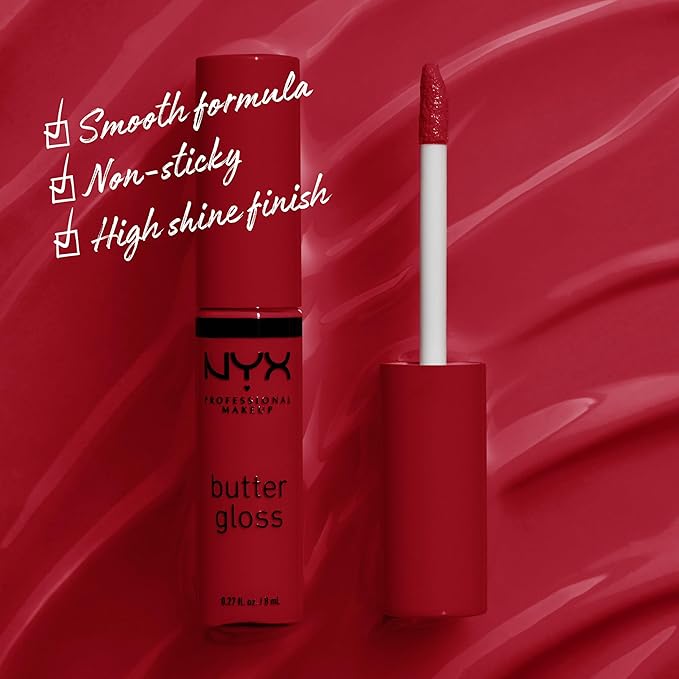 NYX PROFESSIONAL MAKEUP Butter Gloss, Non-Sticky Lip Gloss - Rocky Road (Wine)