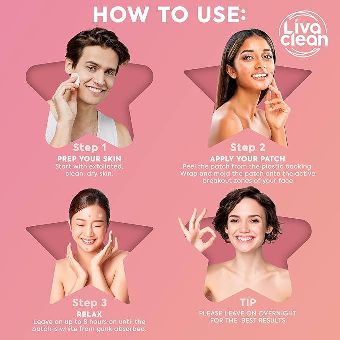 Livaclean 240 Star Pimple Patches for Face + 330 Round Hydrocolloid Acne Patches - Multiple Size Zit Stickers w/Salicylic Acid and Tea Tree Oil - Cute Invisible Acne Patch - Hydrocolloid Pimple patch