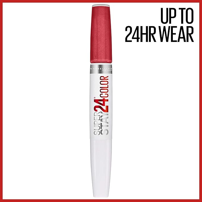 MAYBELLINE Super Stay 24, 2-Step Liquid Lipstick Makeup, Long Lasting Highly Pigmented Color with Moisturizing Balm, Continuous Coral, Coral Pink, 1 Count (Pack of 2)