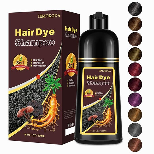 Hair Dye Shampoo 3 in 1, Dark Coffee Hair Dye 16.9 FL Oz, Hair Shampoo, Semi-Permanent Hair Color Shampoo Lasts 30 Days (Dark Coffee)