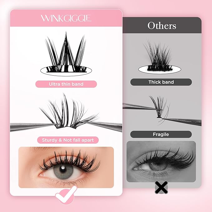 Fairy Lash Clusters Wispy Lashes Clusters with spikes, 10-16mm Manga Eyelash Clusters, DIY Individual Lash Extensions with Soft Ultra-thin Band, 120pcs (D05)