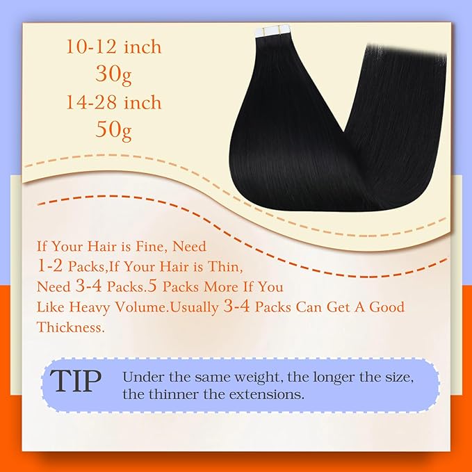 Full Shine Black Tape in Hair Extensions Human Hair 28Inch Human Hair Extensions Tape in 50G Long Silky Straight Extension Color 1 Jet Black Seamless Skin Weft 20Pcs Real Remy Soft Extension