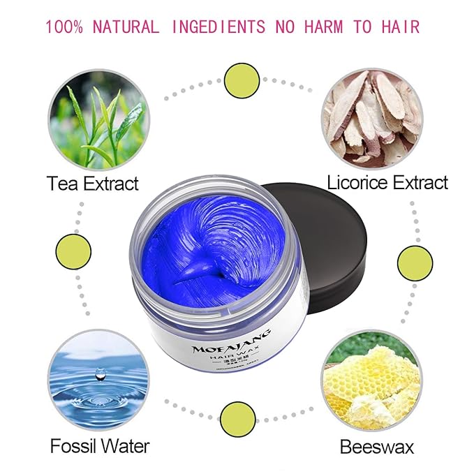 EFLY Temporary Hair Color Chalk For Kids, Hair Wax Color For 4 5 6 7 8 9 Year Old Girl Gifts, Birthday,Party, Cosplay DIY, Children's Day, Halloween, Christmas (4, Red Purple Blue Pink)