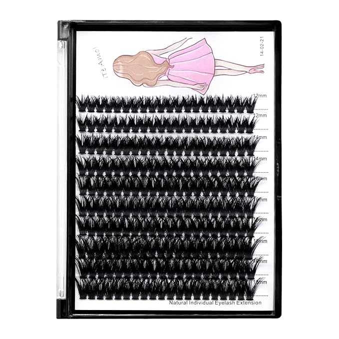 8-22mm to Choose 20D/40D/60D/80D/100D Individual False Eyelashes Makeup Cluster Eyelashes Thickness 0.07mm D Curl Natural long Black Soft 3D Eye Lashes Extensions (80D-12-14-16-18MM Kit)