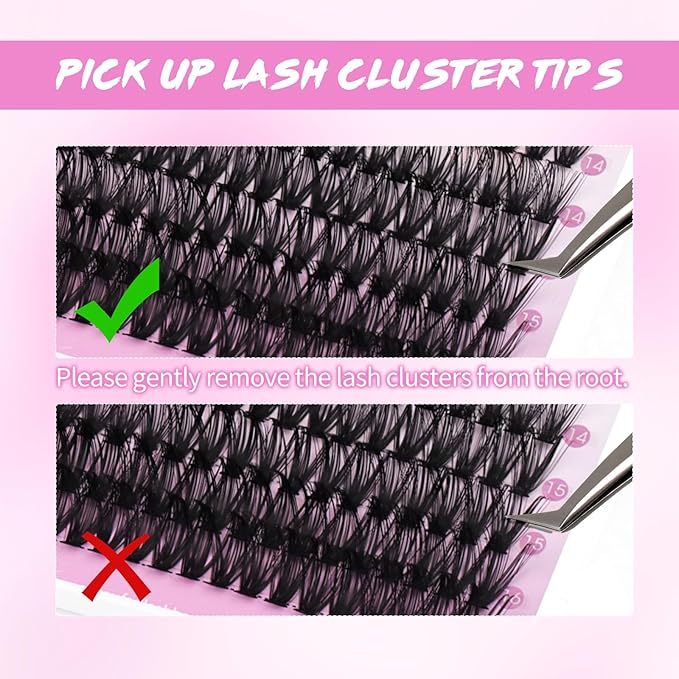 FADLASH Fluffy Lash Clusters 80D+100D Eyelash Clusters D Curl Clusters Eyelash Extensions 10-18mm Individual Lashes Natural and Volume Lash Extensions