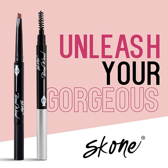 Skone Cosmetics The Original Brow Wand Eyebrow Pencil with Brush - Dual-Sided Retractable Waterproof Long-Lasting Brown Eye Brow Pencils for Women with Sleek Eyebrows - Cinnamon for Redheads
