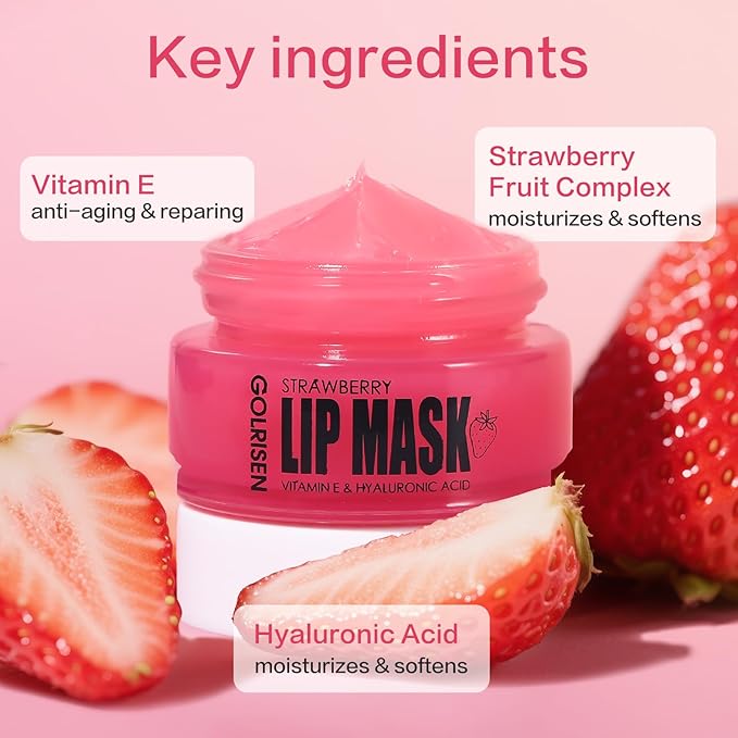 Lip Mask Hydrating - Plump & Repair Dry Lips | Lip Mask Overnight - Infused with Hyaluronic Acid & Vitamin E, 0.7 oz