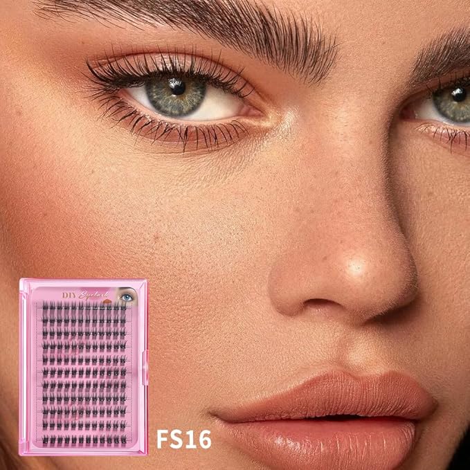 DIY Self Adhesive Eyelashes, Natural Volume Lash Clusters Kit, Pre Glued Eyelash Clusters, No Glue Needed Lashes Wispy, D-curl, Cluster Eyelash Extensions, Individual Lashes, 7#