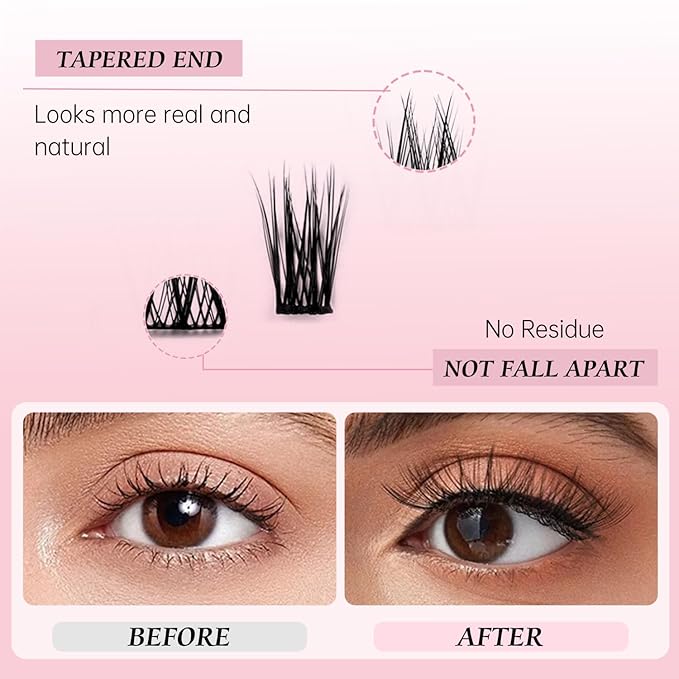 DIY Lash Clusters Kit Lash Extension Kit, 700pcs,30D&40D&50, 9-16mm, D Curl, Natural Volume Lash Extensions Wispy Eyelash Clusters Individual Lashes Kit, 11#Black