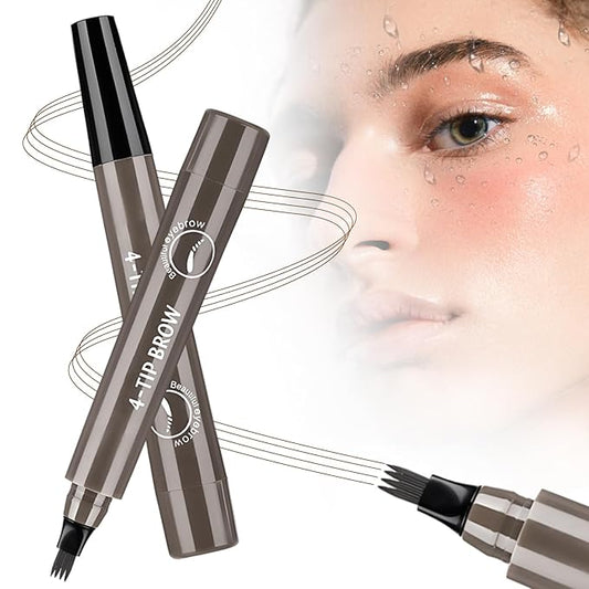 Microblading Eyebrow Pencils for Women, 2026 New 3D Brow Tattoo Pen for Natural Looking Eyebrows, Long Lasting Waterproof Eyebrow Pen with Fine Tip Brow Makeup (Gray)