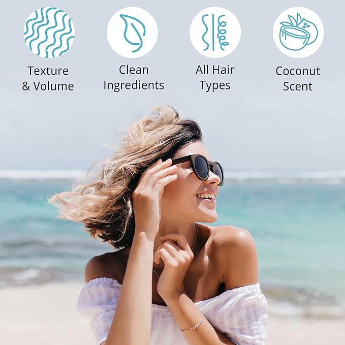 Beauty by Earth Sea Salt Spray for Textured Beach Waves & Volume - USA Made with Organic Ingredients, Texturing and Volumizing Spray for Fine Hair for Men & Women (Pack of 2)
