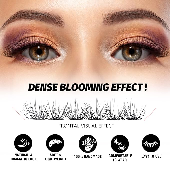 DIY Eyelash Extension Lash Clusters 120 Clusters False Eyelash 3D Effect Individual Natural Lashes Set at Home Eyelash Extension Kit Lashes Pack Volume Cross Mixed