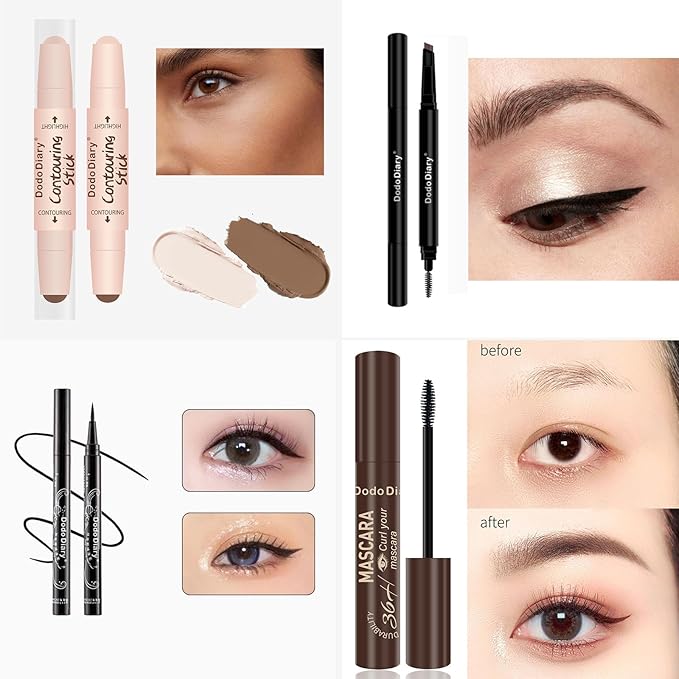 25 in 1 Makeup Kit - makeup kit for girls with Eyeshadow Palette, Concealer, Contour Stick, Eyeliner, Lip Gloss, Brushes, Mascara, Long Lasting, gift set for all Occasions