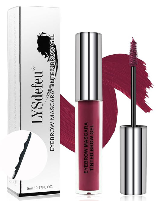 Tinted Eyebrow Gel Mascara- 1Pcs Long Lasting Waterproof Burgundy Tinting Eye Brow Glue Colored Mascara, Dark Red Brow Filler Curling rimel de pestañas, Halloween Eye Makeup Gift for Women Girl-#11