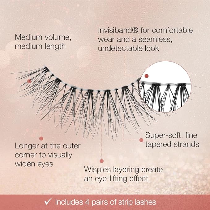 Ardell Naked Lashes 422 Multipack, Natural-looking and Lightweight False Eyelashes, 4-pairs, 1-Pack