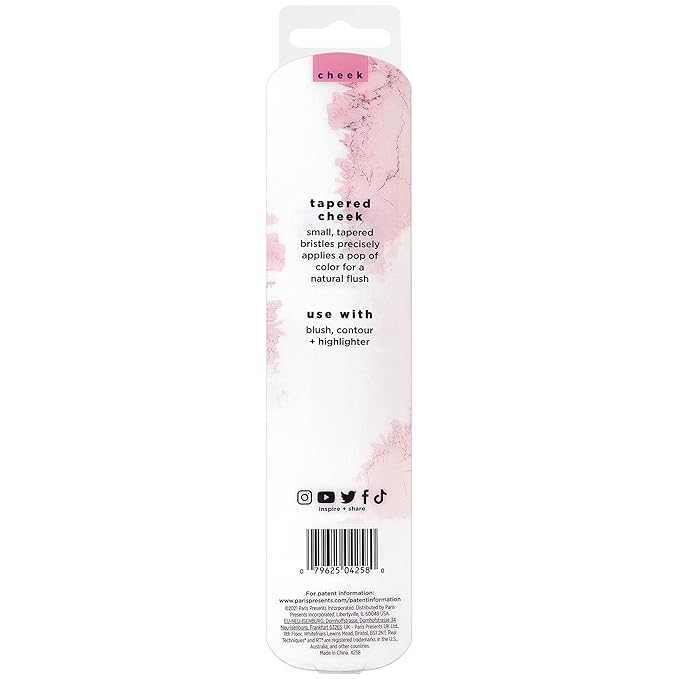 Real Techniques Tapered Cheek Brush, RT 449 Fluffy Blending Brush for Powder Blush & Highlighter, UltraPlush Synthetic Bristles, Vegan & Cruelty-Free Makeup Brush, 1 Count
