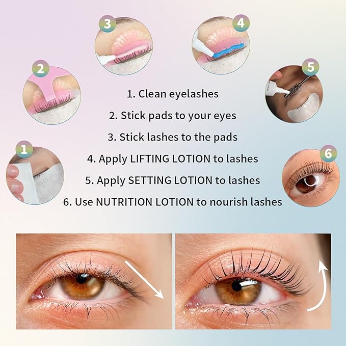 PERMANIA Korean Lash Lift Kit, Tube Design Easy to Apply Brow Lamination Kit, for Natural Results Instant Lifting & Curling with Detailed Instruction (with Glue Balm)