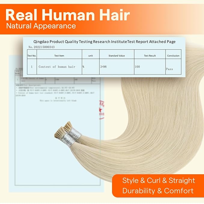 Full Shine Itip Human Hair Extensions 20 Inch Color 60 Platinum Blonde 40 Grams I Tip Hair Extensions Real Human Hair Straight Fusion Extensions for Women
