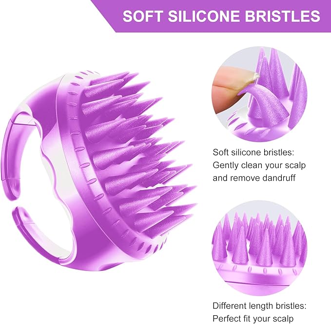 SetSail Hair Scalp Massager Shampoo Brush, Soft Silicone Hair Scalp Scrubber with Ergonomic Handle Dry and Wet Use Hair Scalp Brush for Hair Growth, Dandruff Removal, Blood Circulation for Women Men