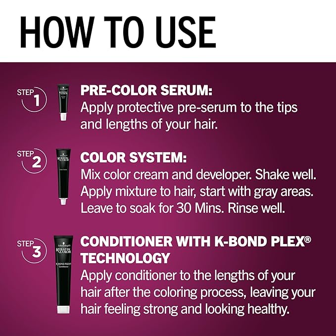 Schwarzkopf Keratin Permanent Hair Dye Cream, 4.6 Intense Cocoa, Professional Quality Color for Up to 100% Gray Coverage, Bond Enforcing System