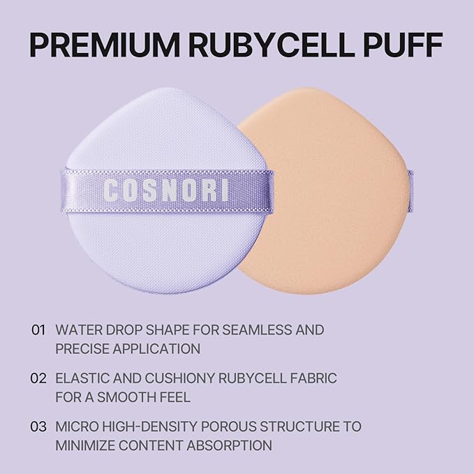 COSNORI Panthenol Barrier Cushion Foundation -Lightweight Formula to Cover Pores & Blemishes – Moisture Dewy Glowing Finish – Long Wearing Formula, 0.41 fl.oz. (02 Beige)