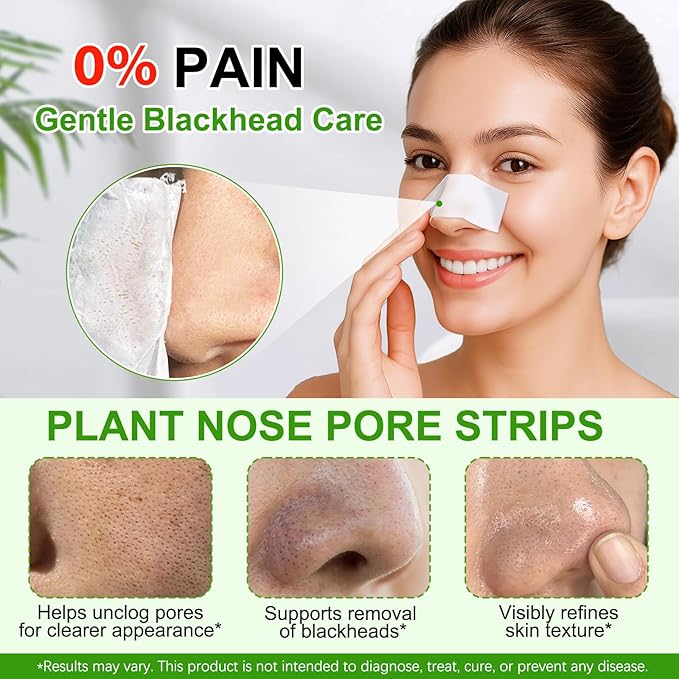 lofuanna Blackhead Remover, Nose Pore Strips Deep Cleansing Black Head Remover Strips Peel off Mask Nose Strips Skincare for All Skin
